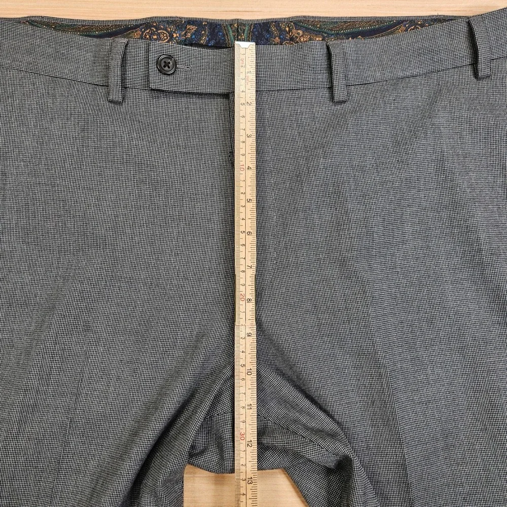 Lauren Ralph Lauren Dress Pants Mens 38x30 Gray Micro Houndstooth Stretch